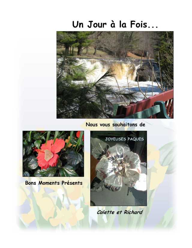 Un jour à la fois....