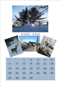 Vous pouvez cliquer pour agrandir et imprimer votre calendrier d'Avril. Il est permis de la diffuser ou de l'utiliser en citant la source.